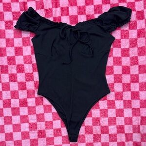 Cider Off-Shoulder Ruffle One-Piece Bodysuit